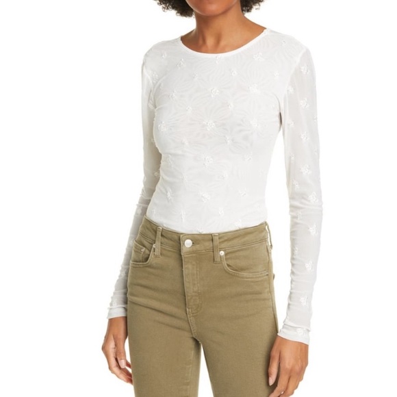 NWT $78 Free People Make Out Mesh Bodysuit Ivory S - Picture 3 of 16